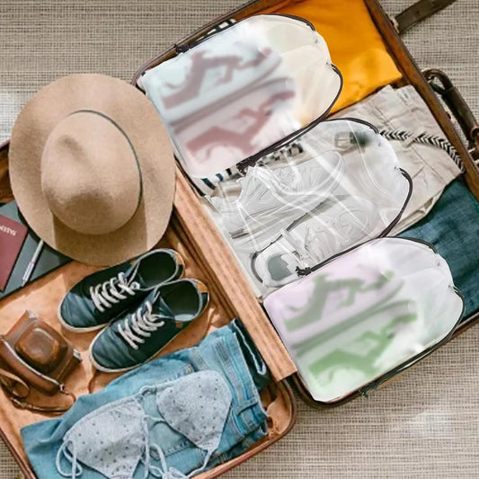 Clear Travel Shoe Bags 60-Pack (15.7x11.8 Inches) – Waterproof Drawstring Shoe Organizers for Packing, Essential Travel Gear for Men & Women