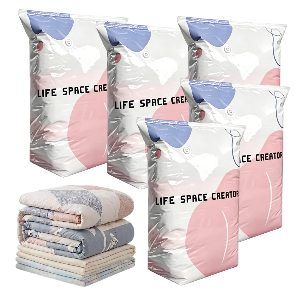 2026 New No-Pump Vacuum Storage Bags, 3D Vacuum Storage Bags, Portable Large Clothes Compression Bags for Household Use, Convenient Cube Storage Bag for Clothes, Comforters (2, 19.6 * 27.5in)
