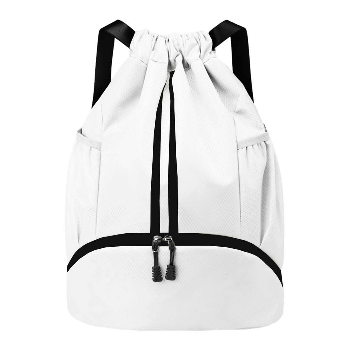 JELUTAR Drawstring Backpack Gym Bag with Shoes Compartment, Black