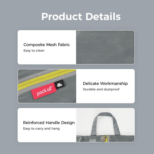 pack all Shoe Bag for Travel, Water-Resistant Shoe Pouch for Sports