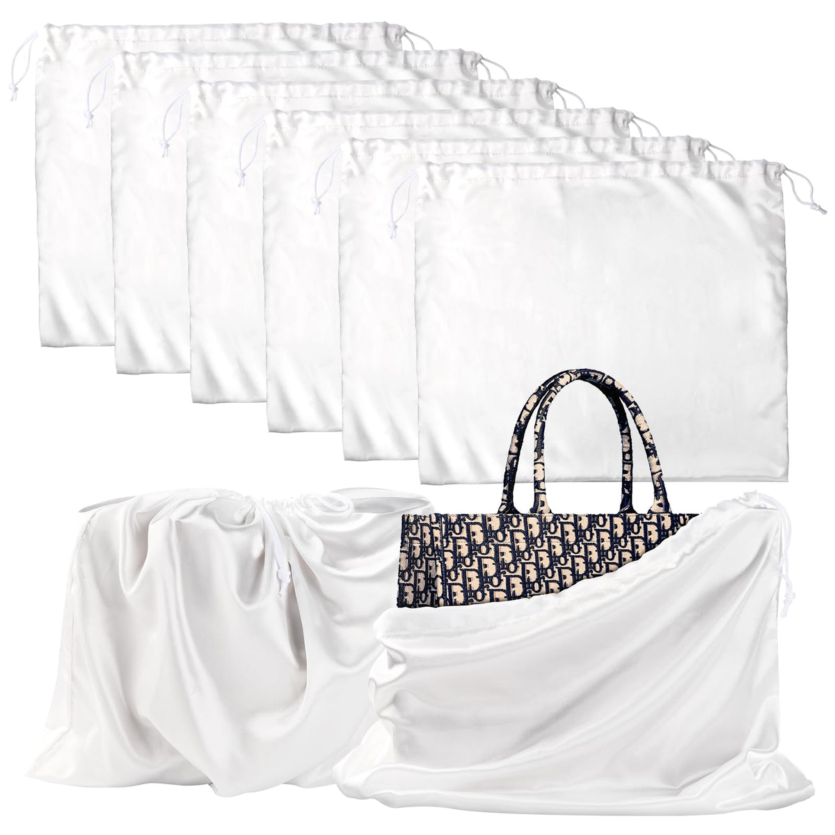 100 Pack 12x18 inch Plastic Drawstring Bags Transparent Shoe Bags
