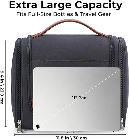 Ralnitote Toiletry Bag for Men, Large Hanging Travel Toiletry Bag, Black