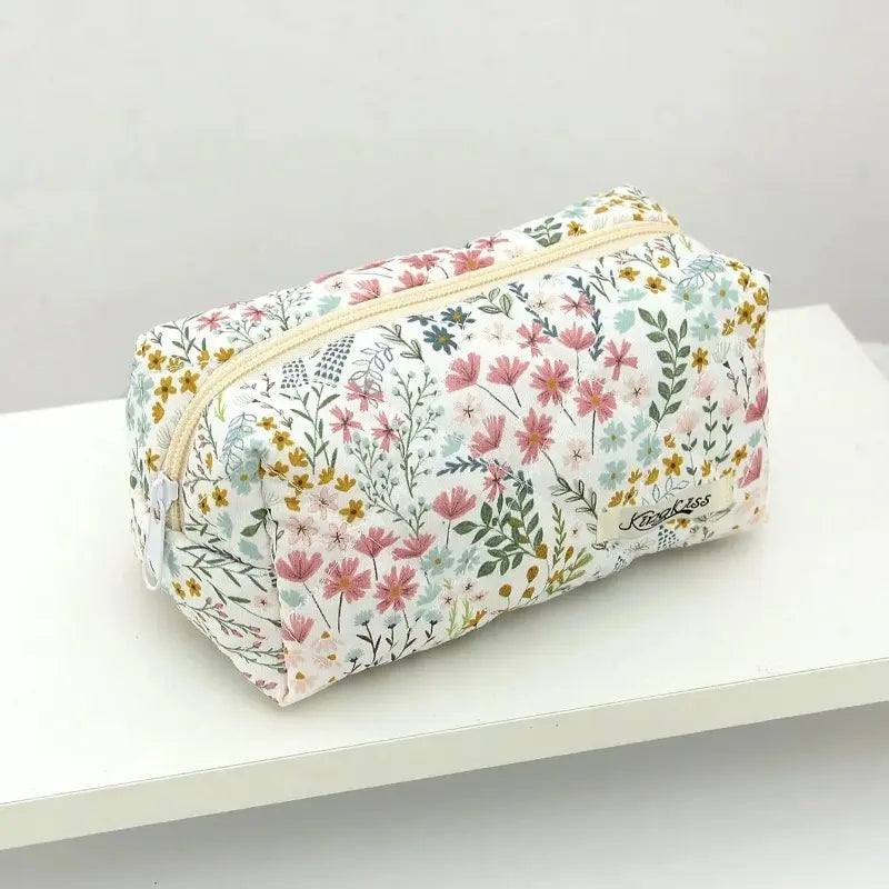 3‑Pack Floral‑Pattern Makeup Bag Set, Large‑Capacity Zipper Travel Cosmetic Pouches, Portable Makeup Organizer for Toiletries