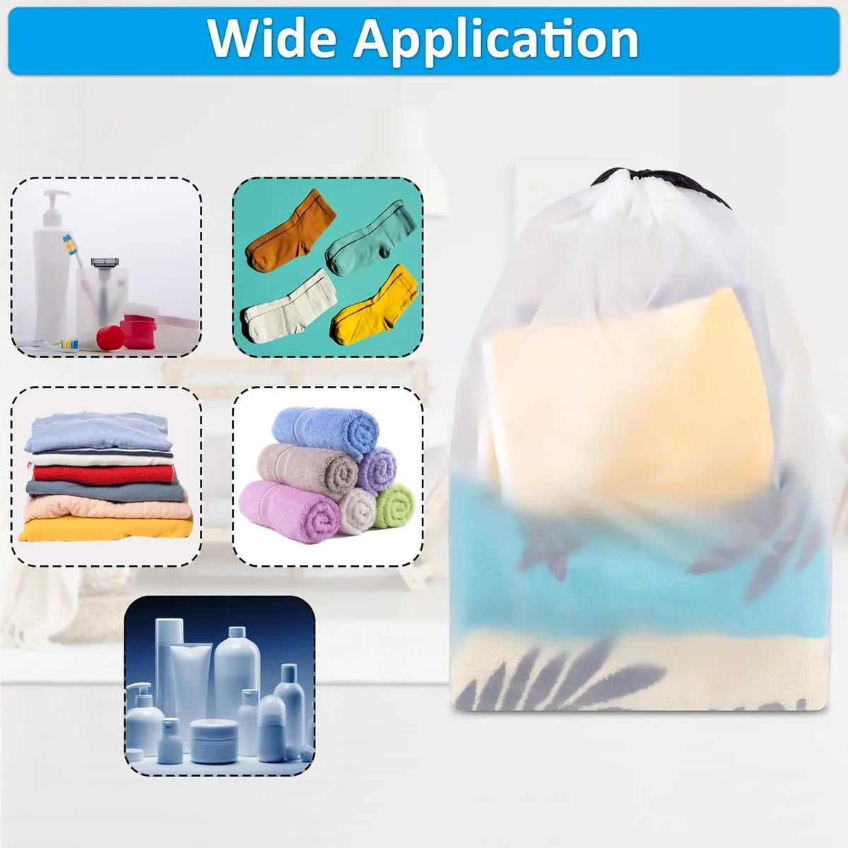 Clear Shoe Bags - 10 PCS, 15.7" x 11.8", Drawstring Travel Shoe Bags for Packing, Waterproof Dustproof Portable Shoe Storage for Men and Women