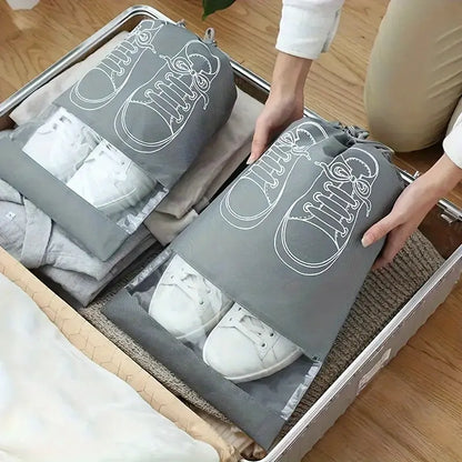10 Pack Portable Shoe Bags for Travel, Large Shoes Storage Organizer with Drawstring, Convenient Drawstring Closure with Pouch for Men and Women