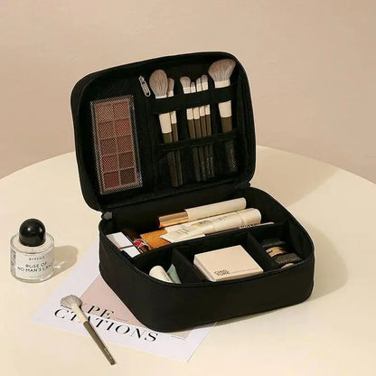 Waterproof Oxford Toiletry Bag with Divider, Y2K Portable Large Capacity Makeup Organizer for Women