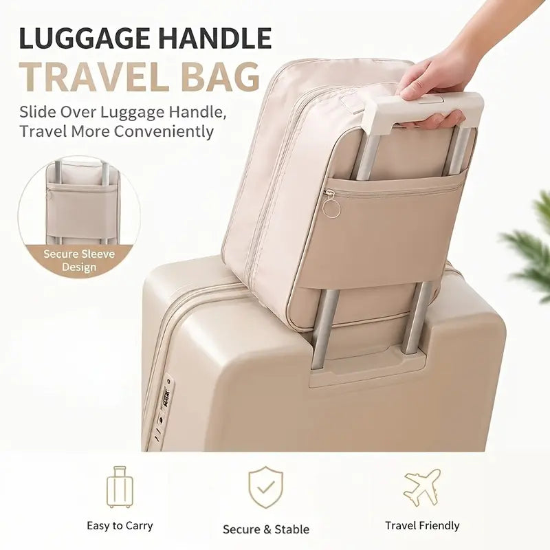 Travel Shoe Bag, High-Capacity Durable And Breathable Storage, Fits 3 Pairs of Shoes, Sturdy Hanging Organizer with Multiple Compartments, Comfortable Black Handle, Designed to Save Suitcase Space, for Socks And Other Items, 1pc