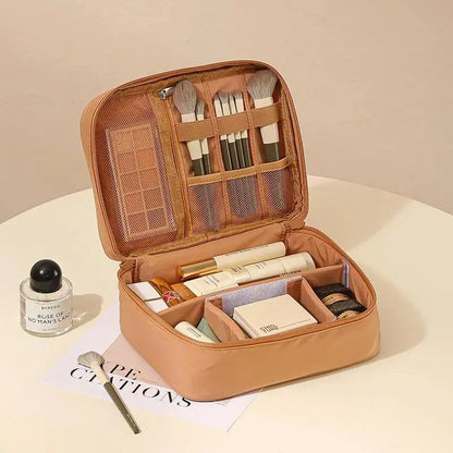 Waterproof Oxford Toiletry Bag with Divider, Y2K Portable Large Capacity Makeup Organizer for Women