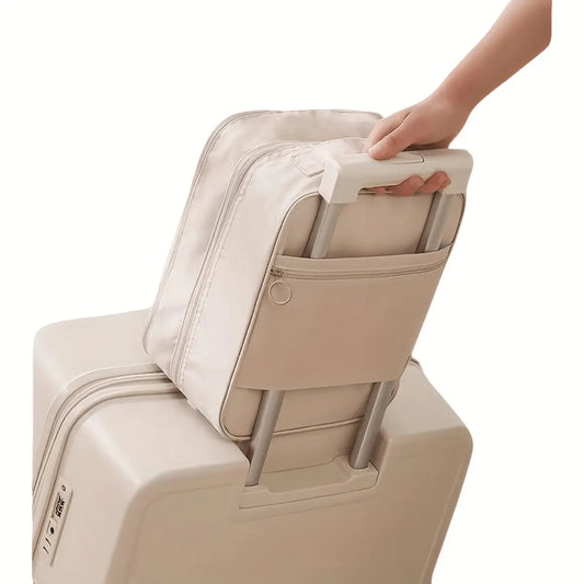 Travel Shoe Storage Organizer Bag, Large Capacity 3-Pair Hold with Dustproof PVC Cover, Breathable Fabric, and Handle
