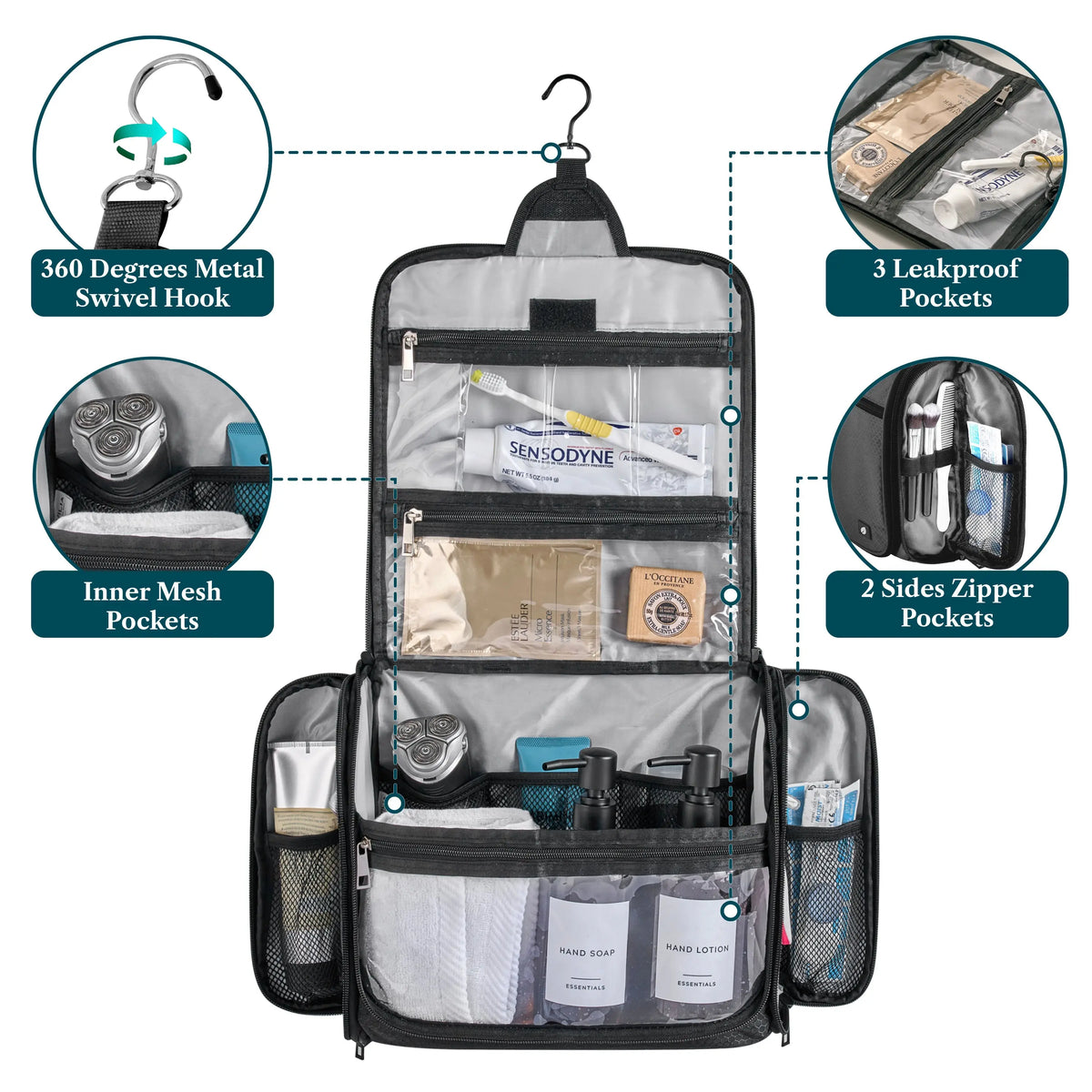 Classic Hanging Toiletry Organizer Bag