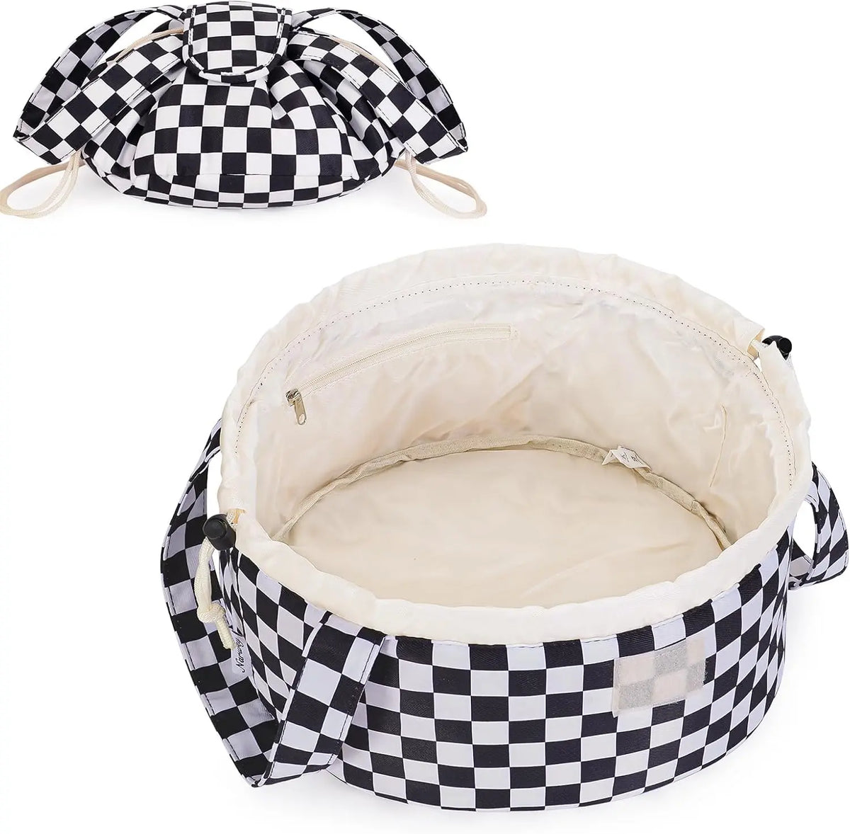 Narwey Barrel Drawstring Makeup Bag Large Cosmetic Bag Make up Bags Women and Girls Toiletry Organizer for Travel Toiletries Accessories Essentials,backpacks for school,cute backpacks for school,bookbag,school backpack,sohochic