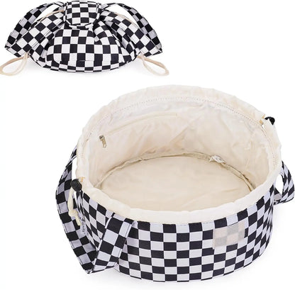 Narwey Barrel Drawstring Makeup Bag Large Cosmetic Bag Make up Bags Women and Girls Toiletry Organizer for Travel Toiletries Accessories Essentials,backpacks for school,cute backpacks for school,bookbag,school backpack,sohochic