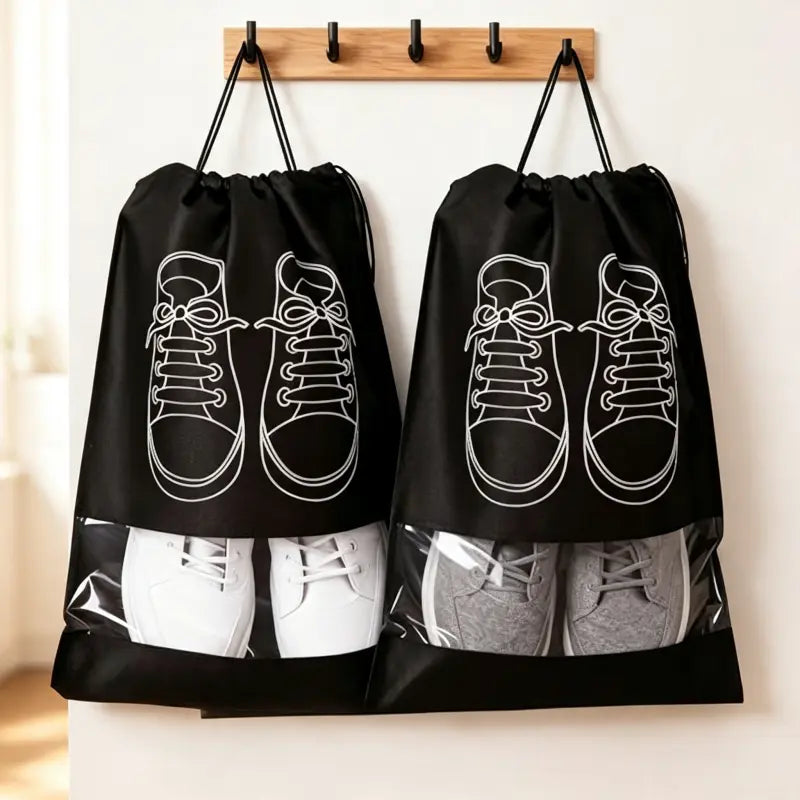 10PCS Travel Shoe Storage Bags - Drawstring Shoe Covers for Organizing and Protecting Footwear During Trips
