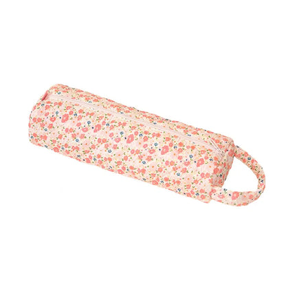 Quilted Multi‑Purpose Storage Bag, Portable Zipper Cosmetic Makeup Pouch with Handle, Large Capacity Travel Toiletry Organizer for Bathroom Office