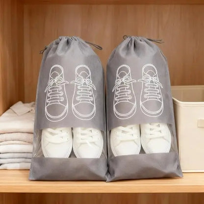 10PCS Travel Shoe Storage Bags - Drawstring Shoe Covers for Organizing and Protecting Footwear During Trips