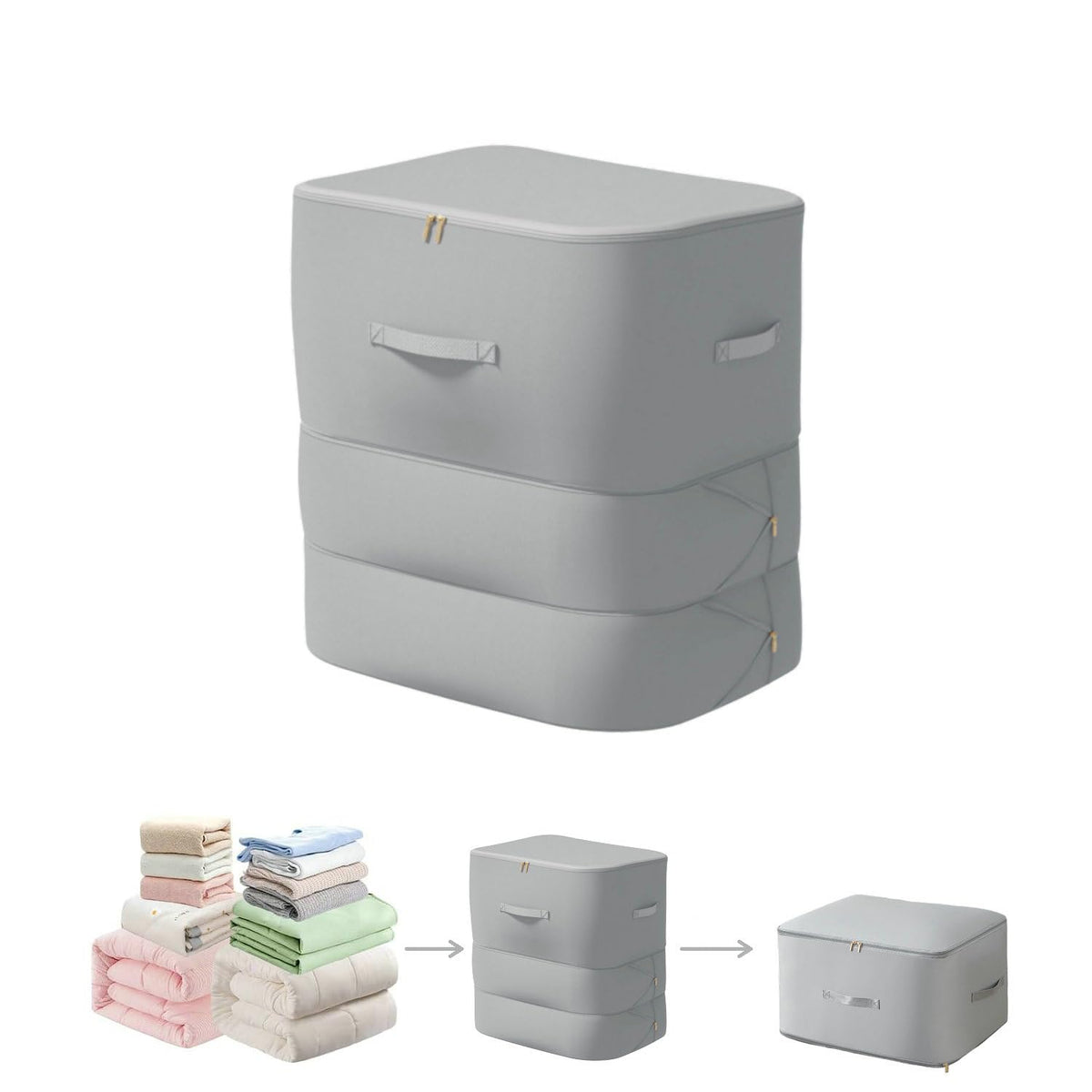 Comforter Storage Bag, Bedding & Blanket Self Compression Storage Organizer