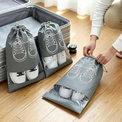 10PCS Travel Shoe Storage Bags - Drawstring Shoe Covers for Organizing and Protecting Footwear During Trips