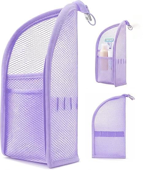 2Pcs Standing Travel Toiletry Bag, Portable Mesh Cosmetic Organizer