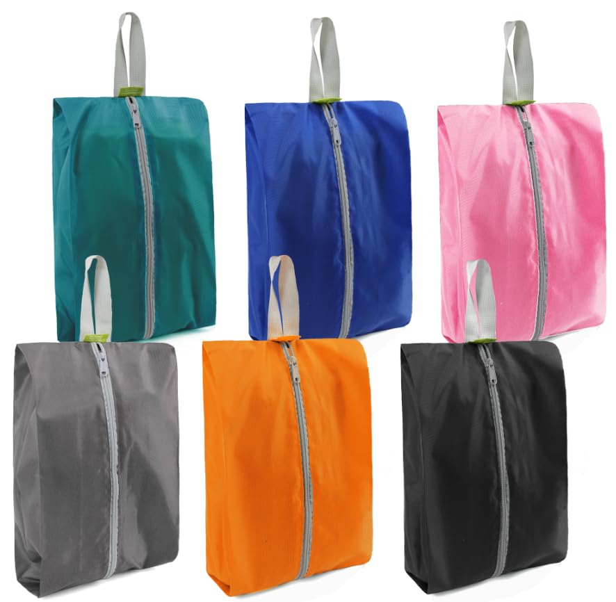 BeeGreen Shoe Organizer 6pcs Shoe Bags with Zipper Closure, Flower Design Shoe Storage Organizer with Handle Travel Bags For Men and Women, Portable Nylon Travel Gifts