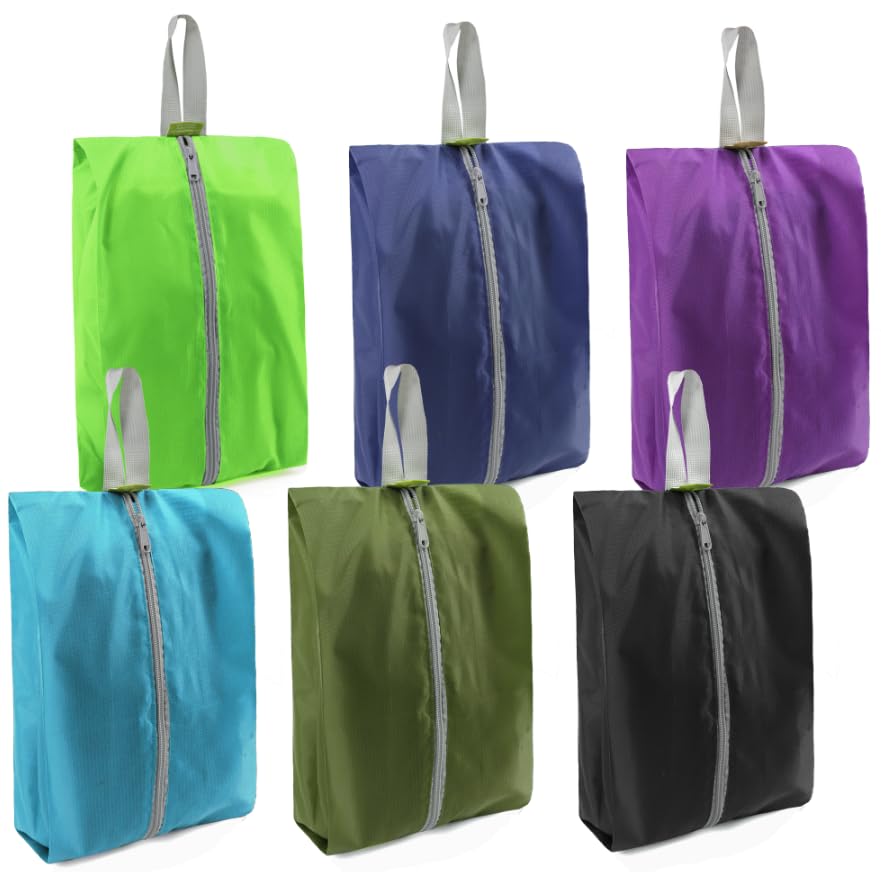 BeeGreen Shoe Organizer 6pcs Shoe Bags with Zipper Closure, Flower Design Shoe Storage Organizer with Handle Travel Bags For Men and Women, Portable Nylon Travel Gifts