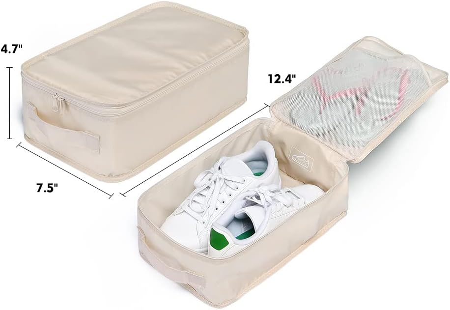 Travel Shoe Bags, Foldable Waterproof Shoe Puches Organizer-Double Layer (Multi-colored4)