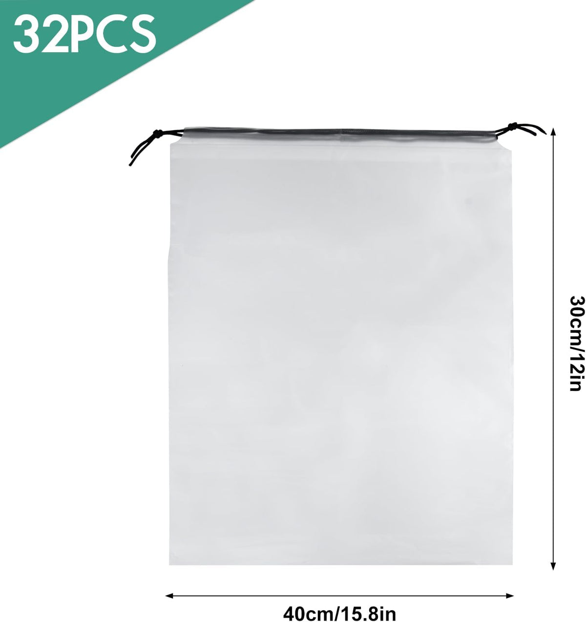 PLULON 32 Pcs Clear Shoe Bags for Travel, Clear Travel Shoe Bag for Storage