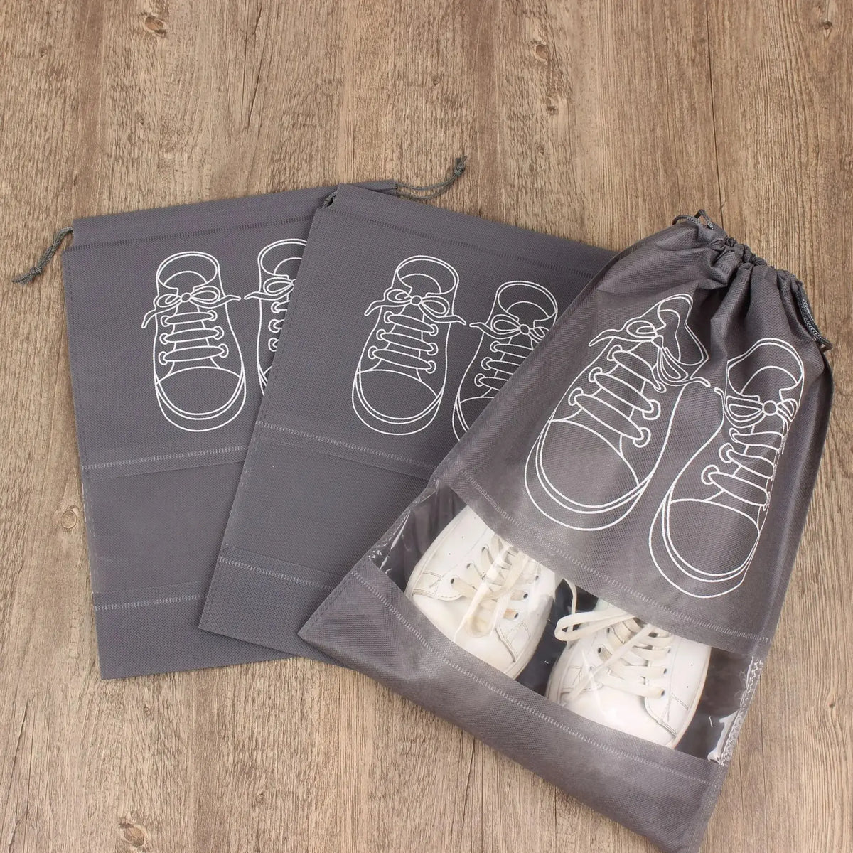5 Pack Transparent Unisex Adults' Portable Sports Shoe Bags with Secure Zipper - Compact Shoe Storage Organizer, Easy Identification, Space-Saving for Travel, Commuting