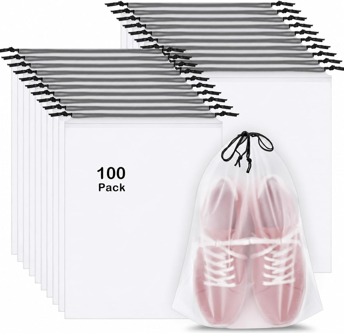 20 Pack Shoe Bags for Travel, Clear Travel Shoe Bags for Packing Waterproof