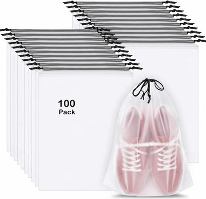 20 Pack Shoe Bags for Travel, Clear Travel Shoe Bags for Packing Waterproof