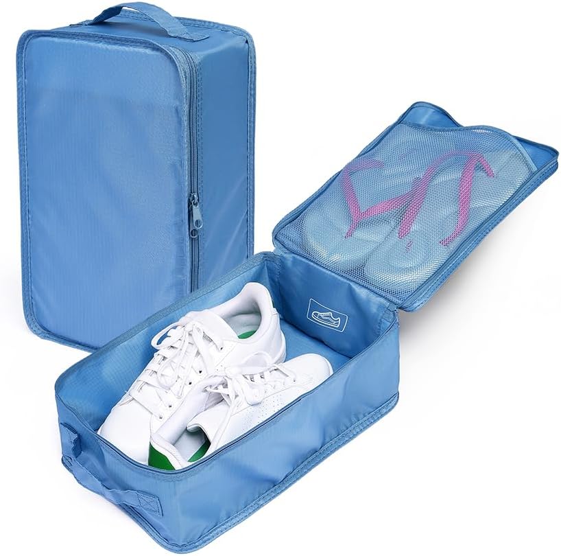 Travel Shoe Bags, Foldable Waterproof Shoe Puches Organizer-Double Layer (Multi-colored4)