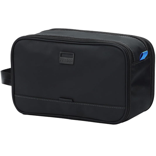 ZEEMO Travel Toiletry Bag for Men, Full Open Dopp Kit with Dual Compartment