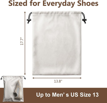 6 PCS Flannel Cloth Shoe Bags for Travel & Packing for Women & Men