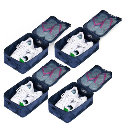 Travel Shoe Bags, Foldable Waterproof Shoe Puches Organizer-Double Layer (Multi-colored4)