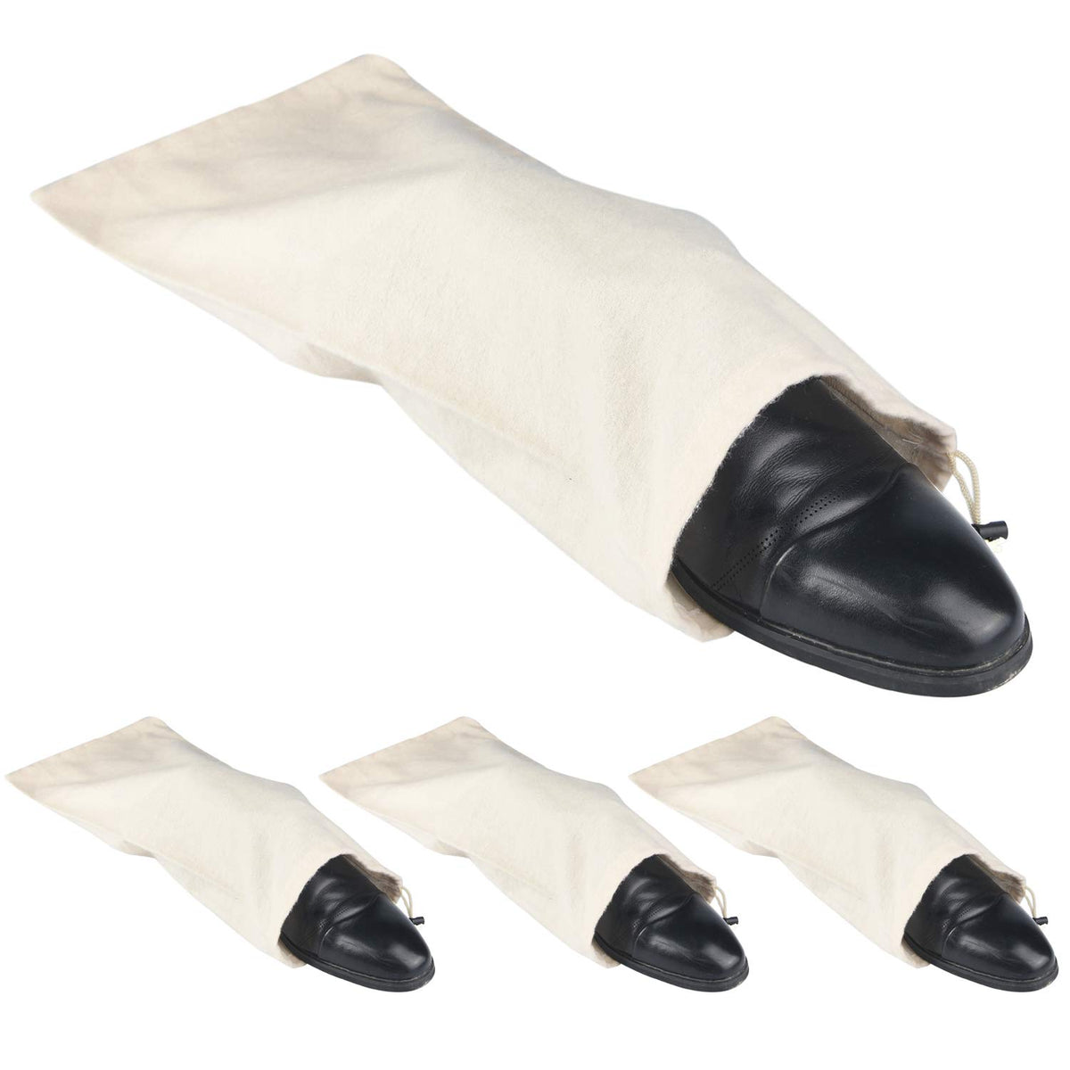 PlasMaller Shoe Storage Bags 100% Cotton with Drawstring for Men and Women for Travel Protecting and Storing Shoes