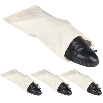 PlasMaller Shoe Storage Bags 100% Cotton with Drawstring for Men and Women for Travel Protecting and Storing Shoes