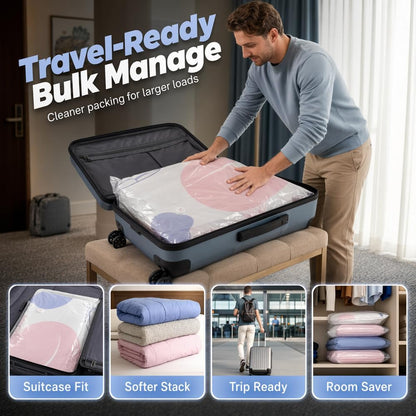 2026 New No-Pump Vacuum Storage Bags, 3D Vacuum Storage Bags, Portable Large Clothes Compression Bags for Household Use, Convenient Cube Storage Bag for Clothes, Comforters (2, 19.6 * 27.5in)