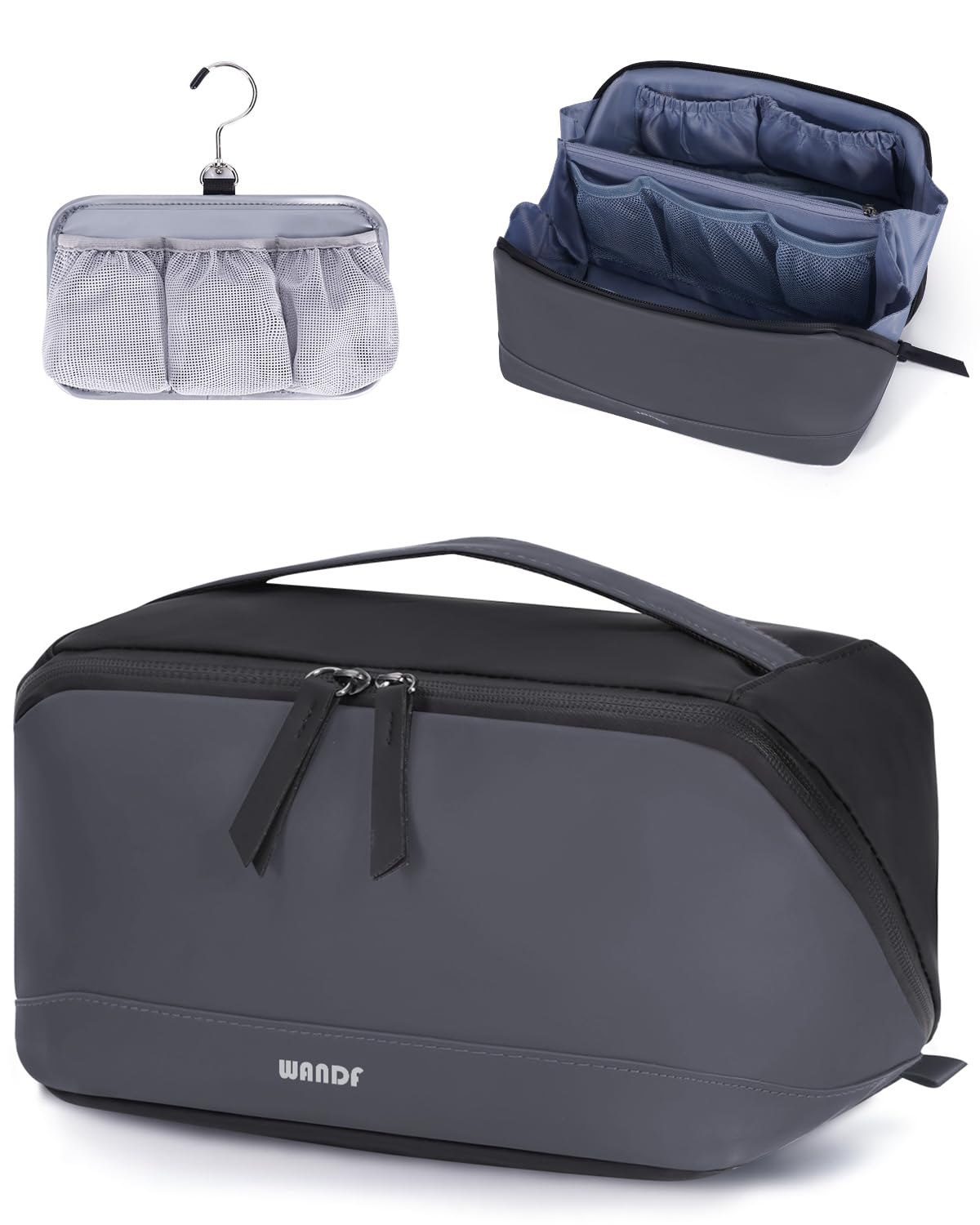 WANDF Travel Toiletry Bag for Men, Small Dopp Kit for Toiletries