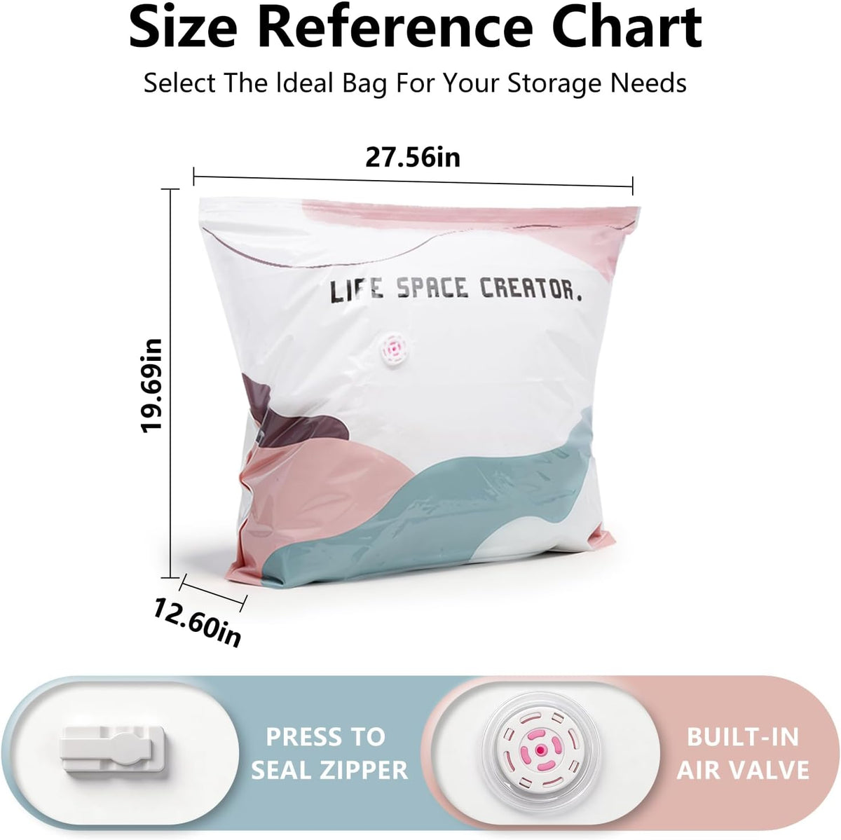 2026 New Space Bags No-Pump Vacuum Storage | Reusable Vacuum Seal Storage Bags