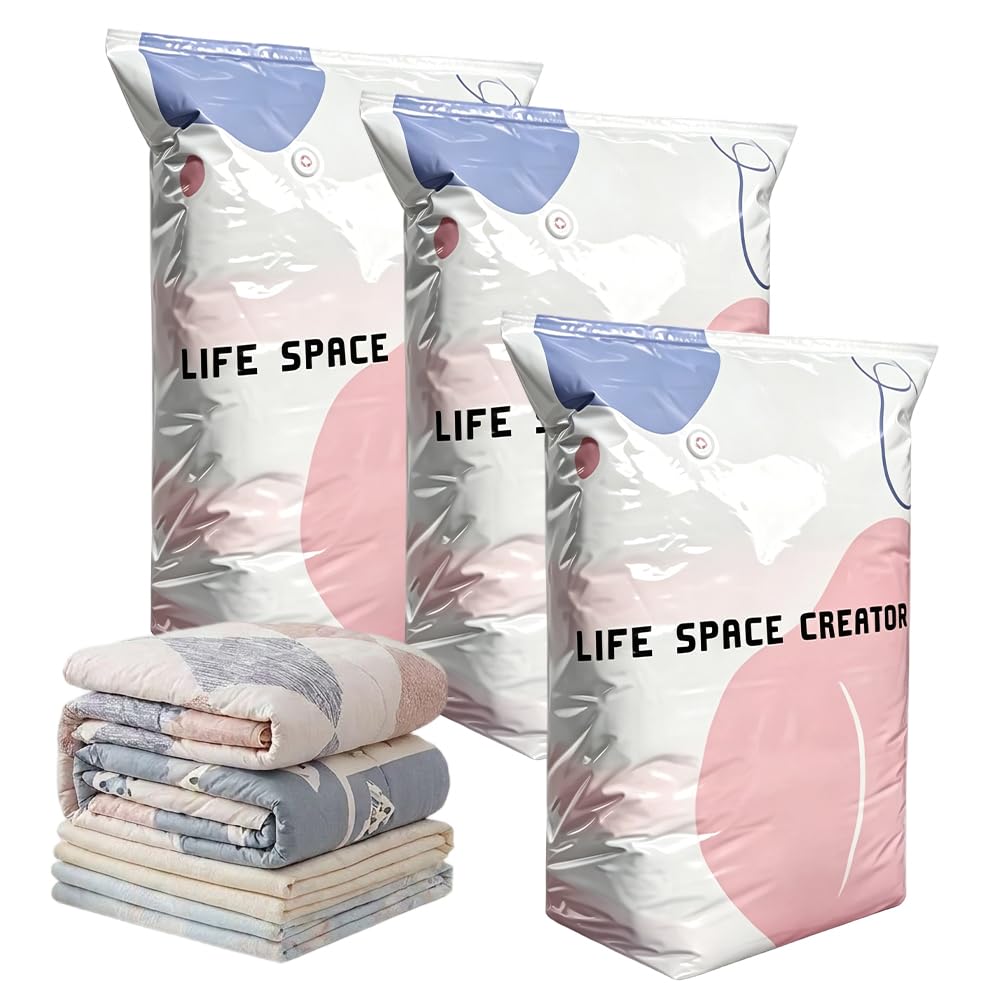 2026 New No-Pump Vacuum Storage Bags, 3D Vacuum Storage Bags, Portable Large Clothes Compression Bags for Household Use, Convenient Cube Storage Bag for Clothes, Comforters (2, 19.6 * 27.5in)