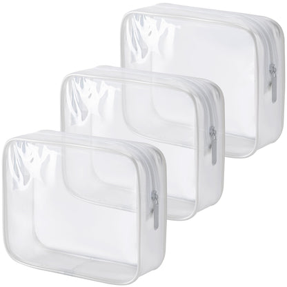 TSA Approved Toiletry Bag, 3 Pcs Clear Toiletries Bags Quart Size, Black