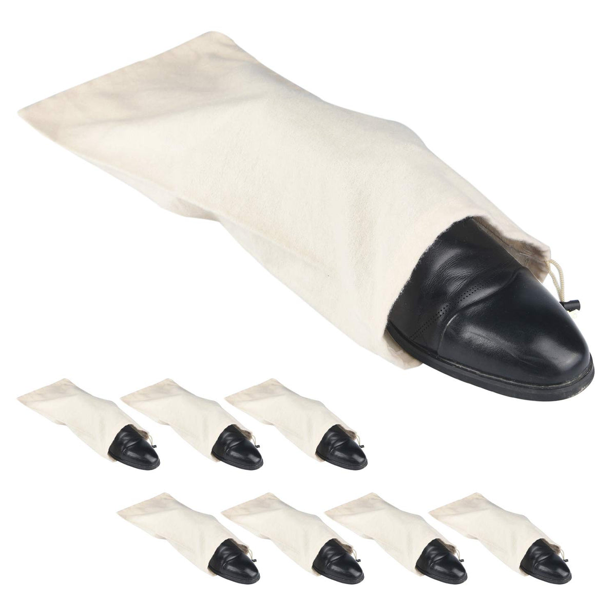 PlasMaller Shoe Storage Bags 100% Cotton with Drawstring for Men and Women for Travel Protecting and Storing Shoes