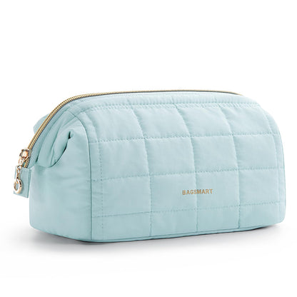 BAGSMART Makeup Bag Travel Toiletry Bag, Wide-open Zipper Pouch, Pink