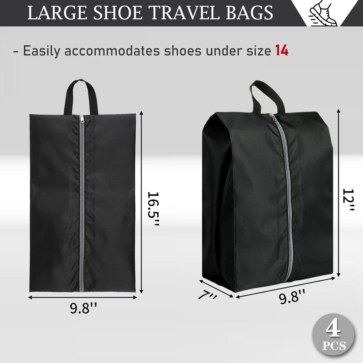 Shoe Bags for Travel, Set of 4 Pack Shoe Travel Bags for Packing Large