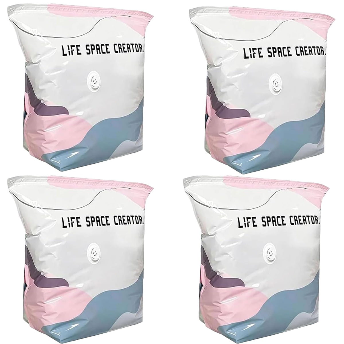 No-Pump Vacuum Storage Bags, 2026 New Cube Compression Space Saver Bags, Upgrade Large Storage Compression Bags No-Pump 3D Vacuum Storage Bags for Clothes, Comforters, Blankets