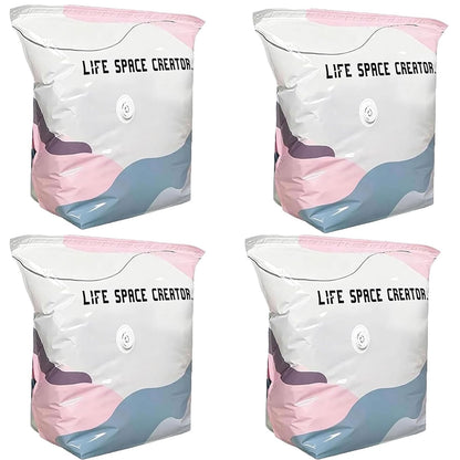 No-Pump Vacuum Storage Bags, 2026 New Cube Compression Space Saver Bags, Upgrade Large Storage Compression Bags No-Pump 3D Vacuum Storage Bags for Clothes, Comforters, Blankets
