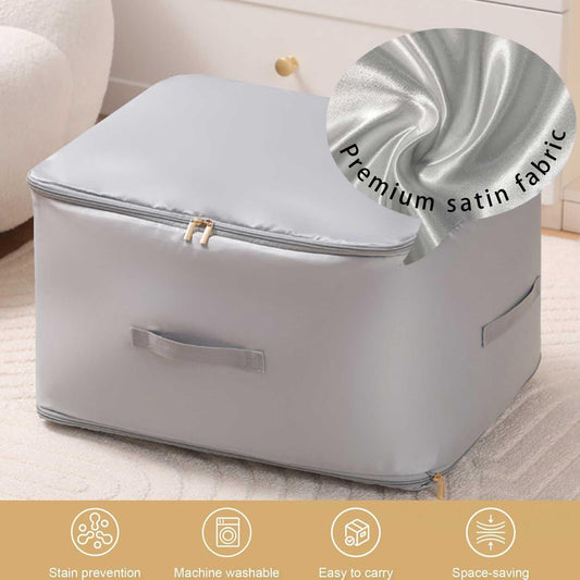 Comforter Storage Bag, Bedding & Blanket Self Compression Storage Organizer
