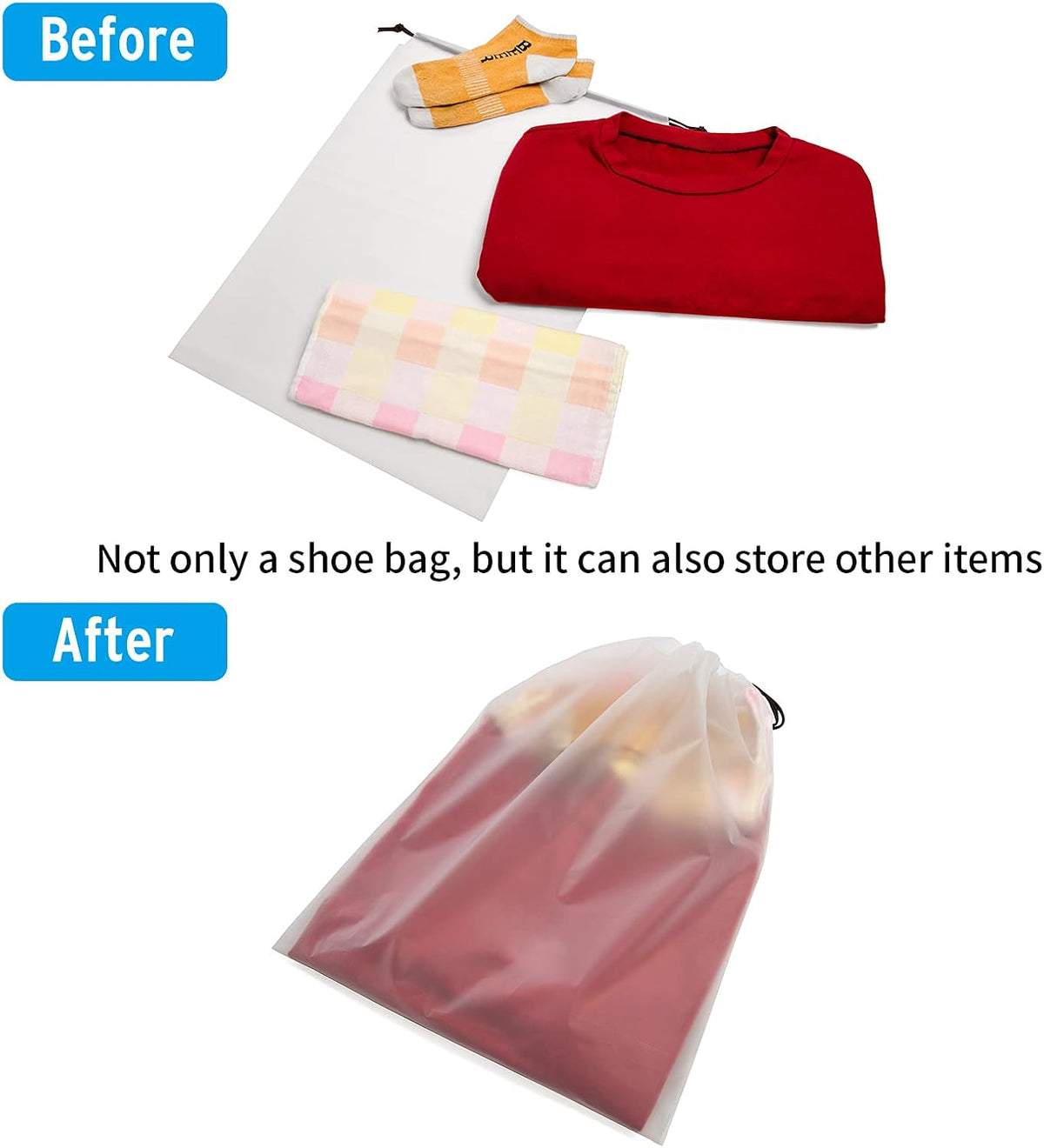 Vorspack 13 Pack Transparent Shoe Bags for Travel, 15.7 x 11.8 inches