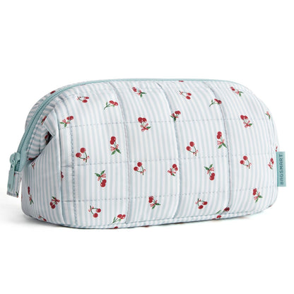 BAGSMART Makeup Bag Travel Toiletry Bag, Wide-open Zipper Pouch, Pink