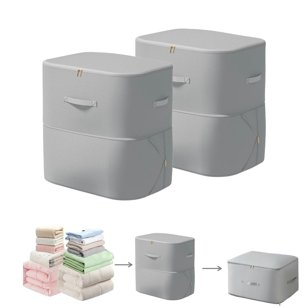 Comforter Storage Bag, Bedding & Blanket Self Compression Storage Organizer