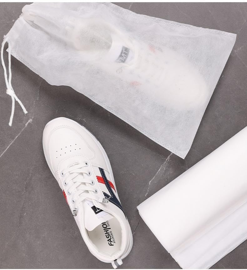 30 eco-friendly travel shoe bag storage bags, non-woven breathable dust-proof bag with rope, suitable for storing shoes and bags, isolate dust and keep shoes and bags clean and tidy. (9.8inX13.77in)